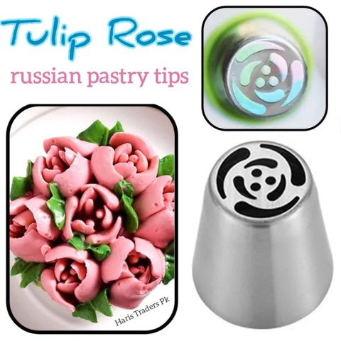 1M + 2D + 6B + Russian Nozzle Stainless Steel , Open Star Tip Pastry Cookies Tools Icing Piping Bag Nozzles Cake Decorating Cupcake Creates Drop Flower
